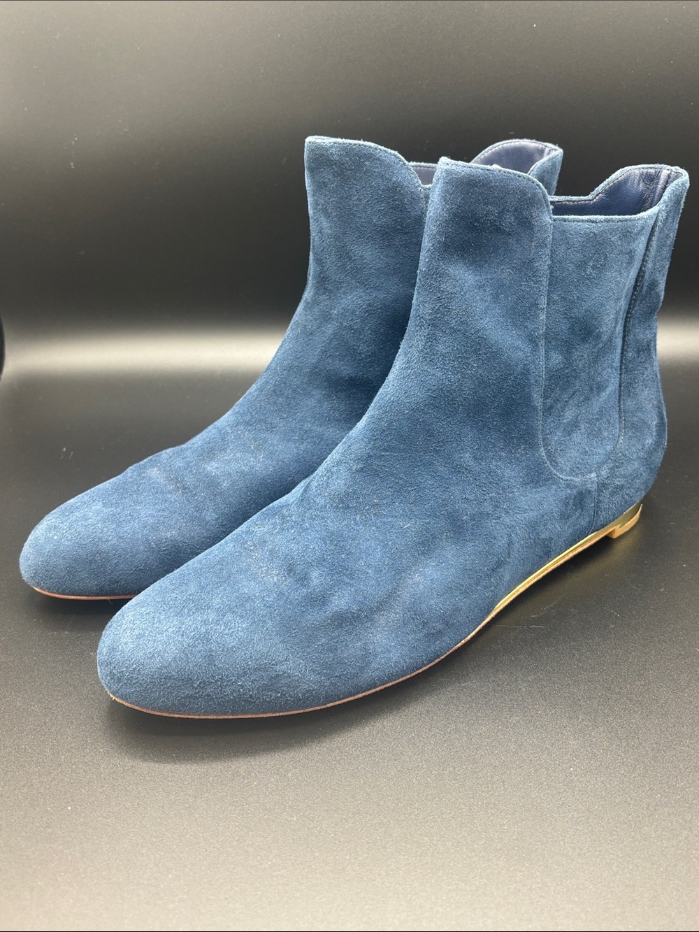 Women’s Cole Haan Blue Suede Chelsea Ankle Boots with Nike Air Technology, 11B